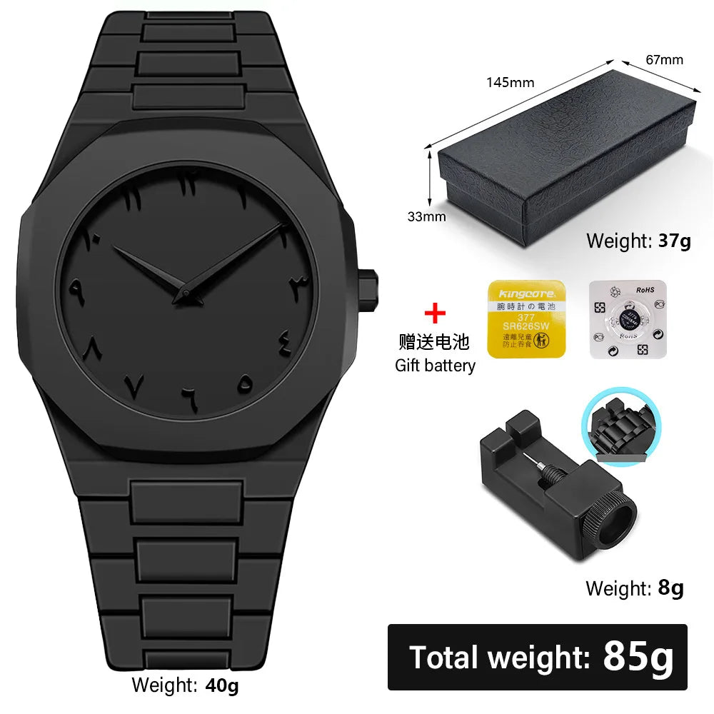 Minimalist Design Quartz Watch for Men Casual Lightweight Plastic Strap Waterproof Sports Business Watches Man Creative Clock