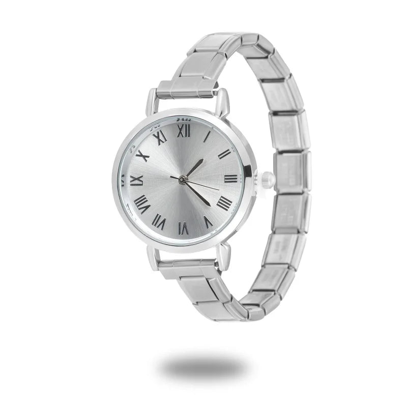 High Quality Men Women's Stainless Steel Round Simple Watch