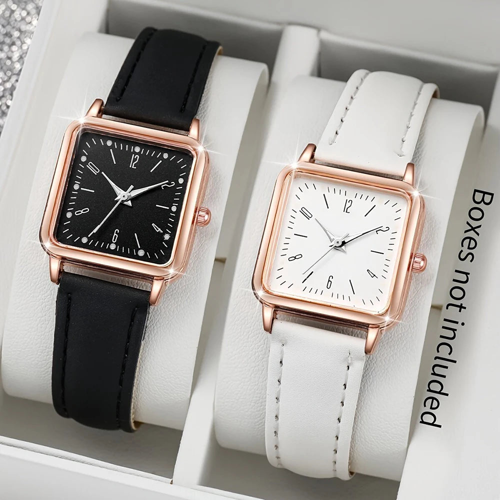 4PCS Fashion Minimalist Watch Luxury Men's and Women's
