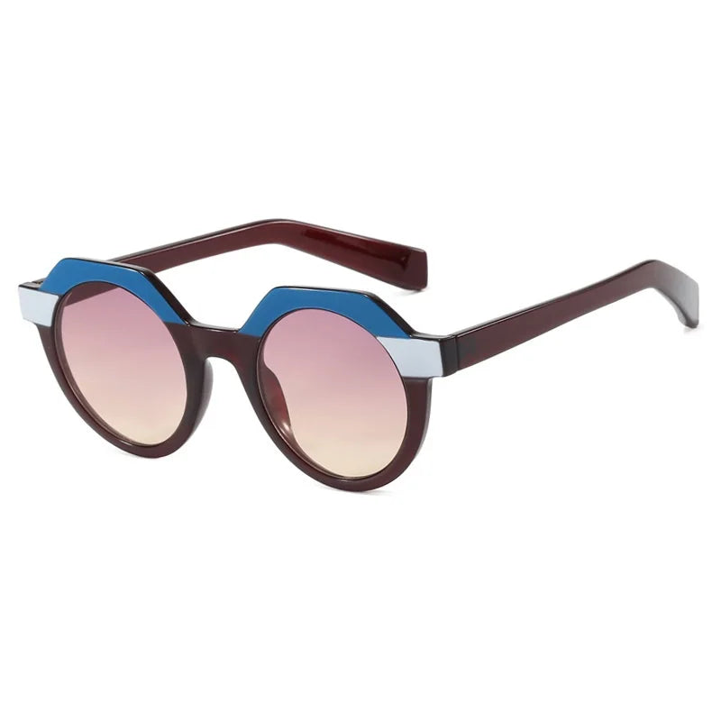 Ins Popular Fashion Round Women Punk Sunglasses  Men Trending Sun Glasses Gradient Shades UV400