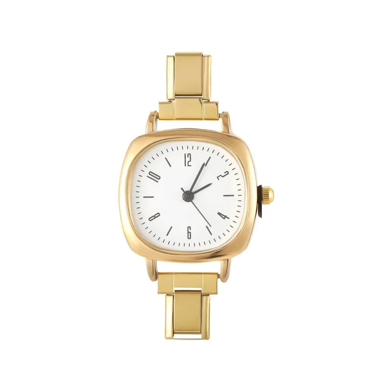 Men Women's Stainless Steel Round Simple Watch