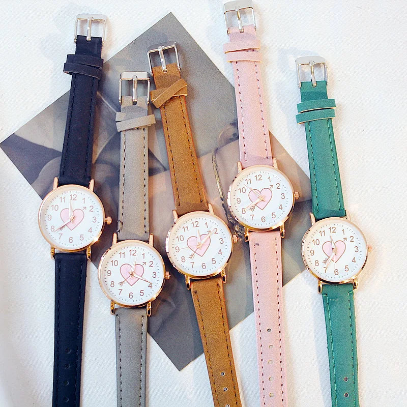 New Cute Heart-shaped Dial Watch  Fashion