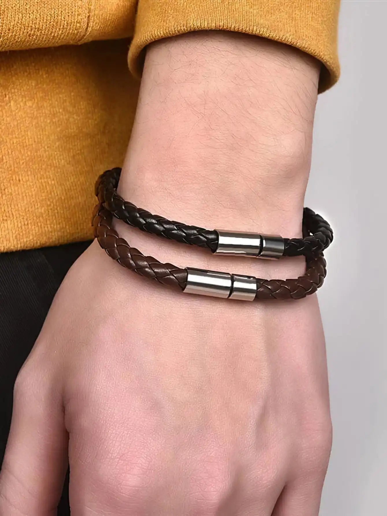 2PCS Black Plus Brown