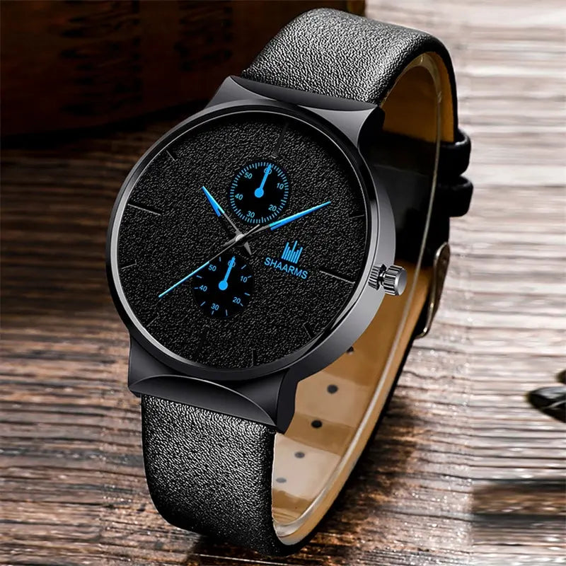 2pcs Set Fashion Mens Sports Watches Man Business Quartz Wristwatch Luxury Men