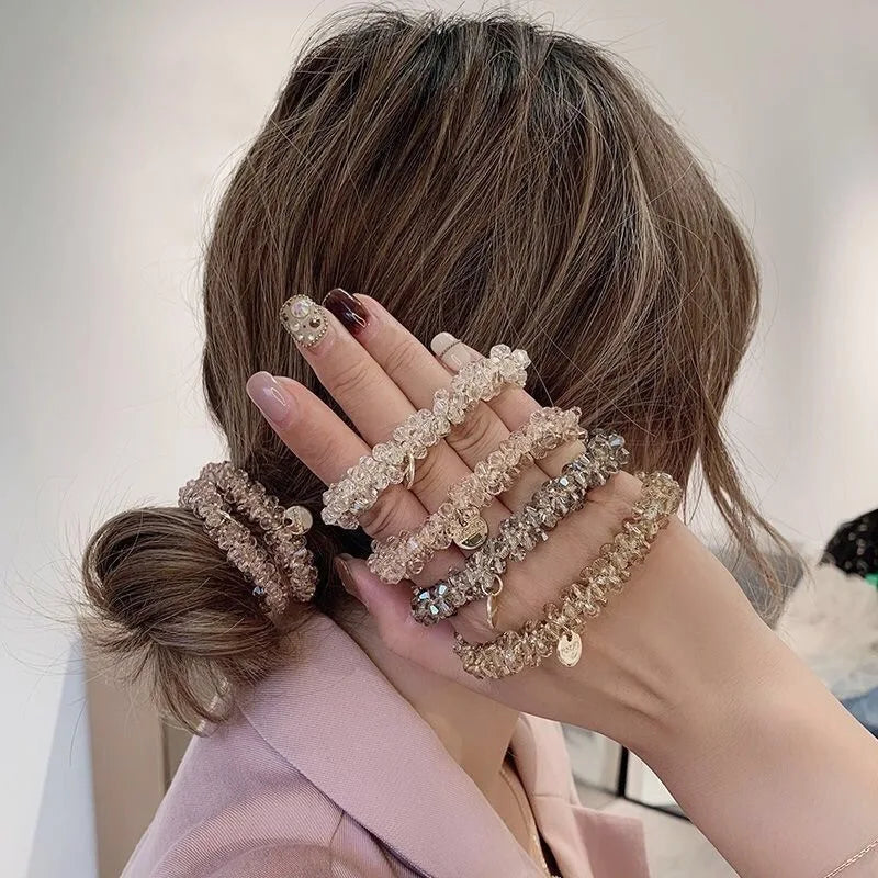 3pcs/set Crystal Pearl Beads Elastic Bands