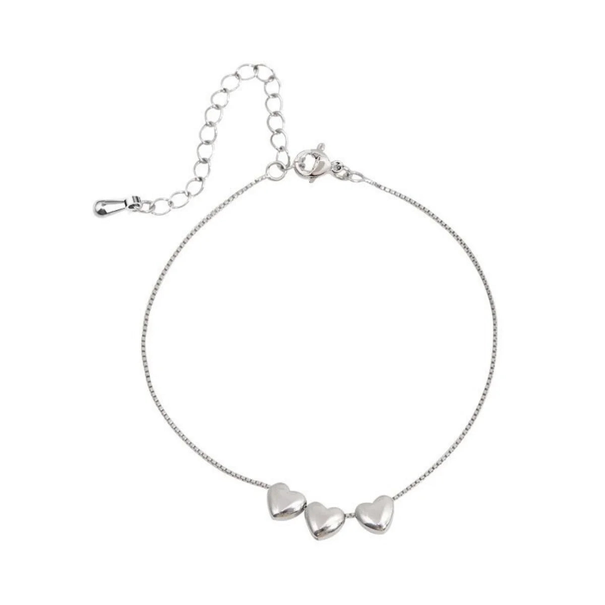 Minimalist Stainless Steel Love Heart Bracelets For Women Men Punk Vintage Silver Color Heart Adjutable Bangles Party Jewelry