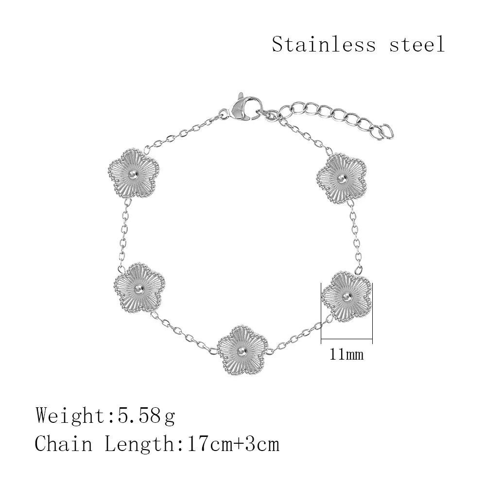 Fashion Flower Stainless Steel Bracelets For Women