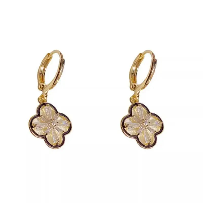 Plated Copper Zircon Four-Leaf Clover
