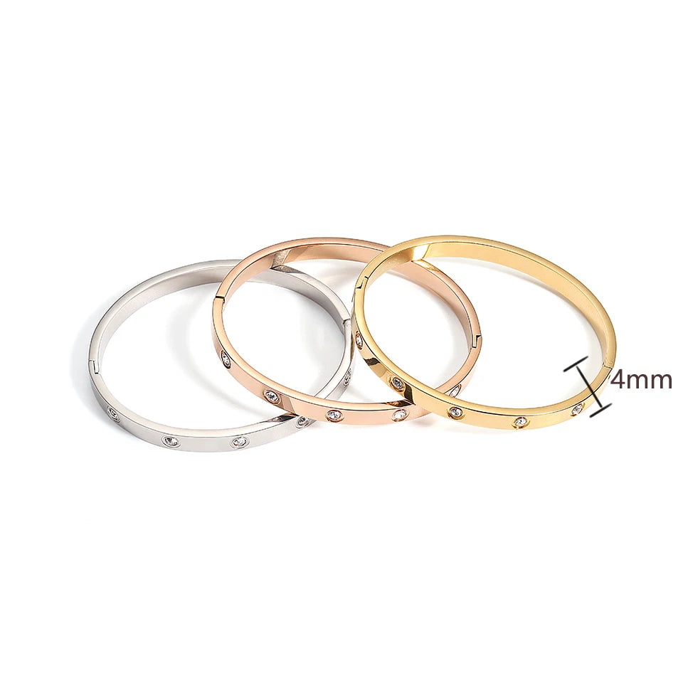 Sliver Gold Color Stainless Steel Bangle