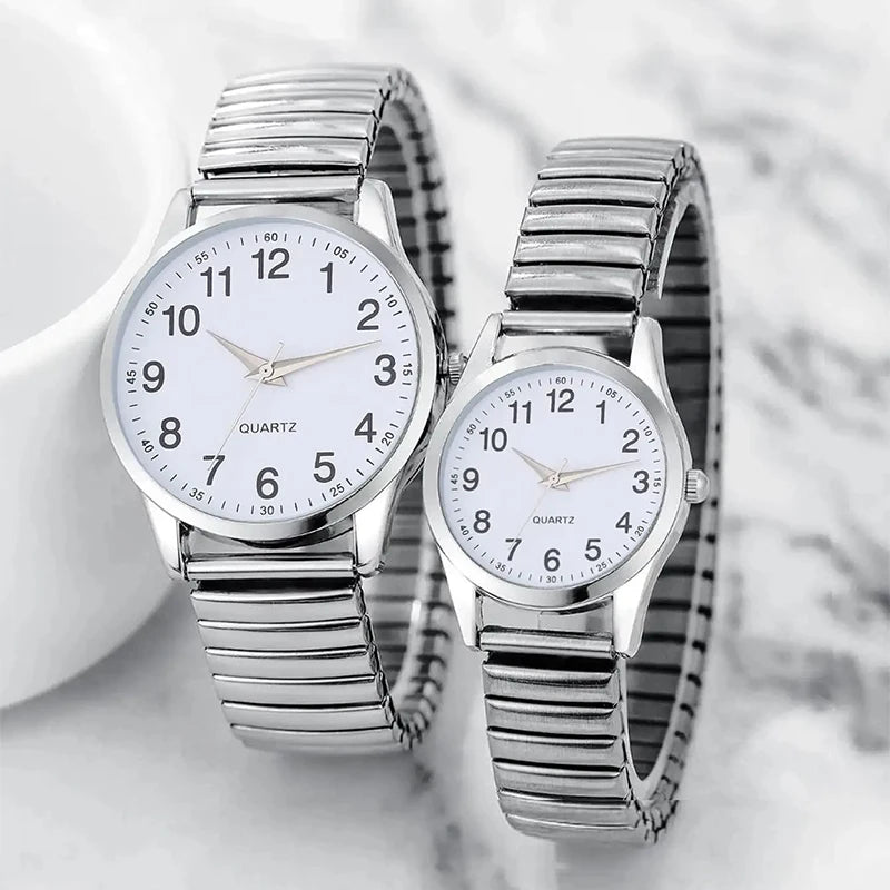 1/2PCS Fashion Couple Watches Simple Arabic