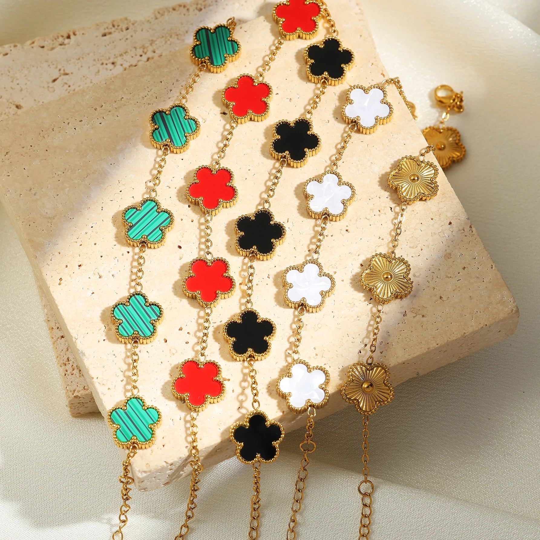 Fashion Flower Stainless Steel Bracelets For Women