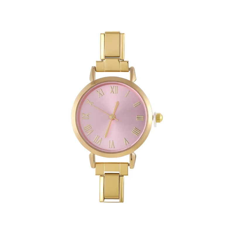 Men Women's Stainless Steel Round Simple Watch