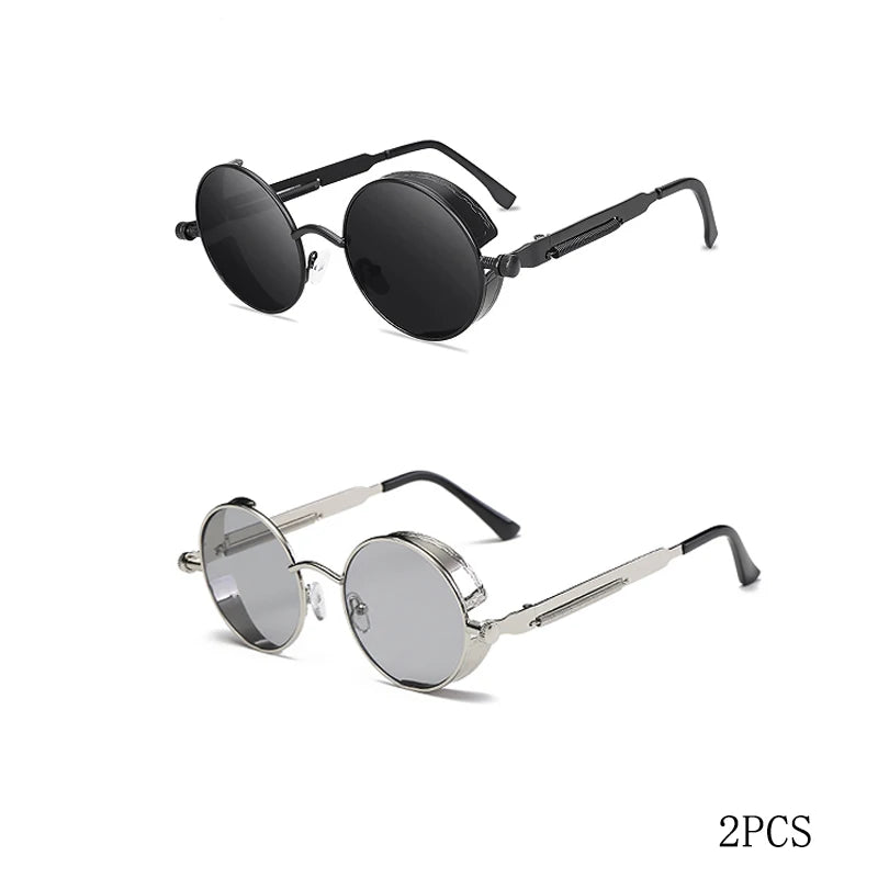 Classic  Sunglasses Men Women Brand Designer Vintage Round Metal Frame Sun Glasses High Quality UV400