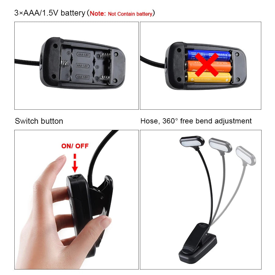 Mini portable LED book light eye protection reading light