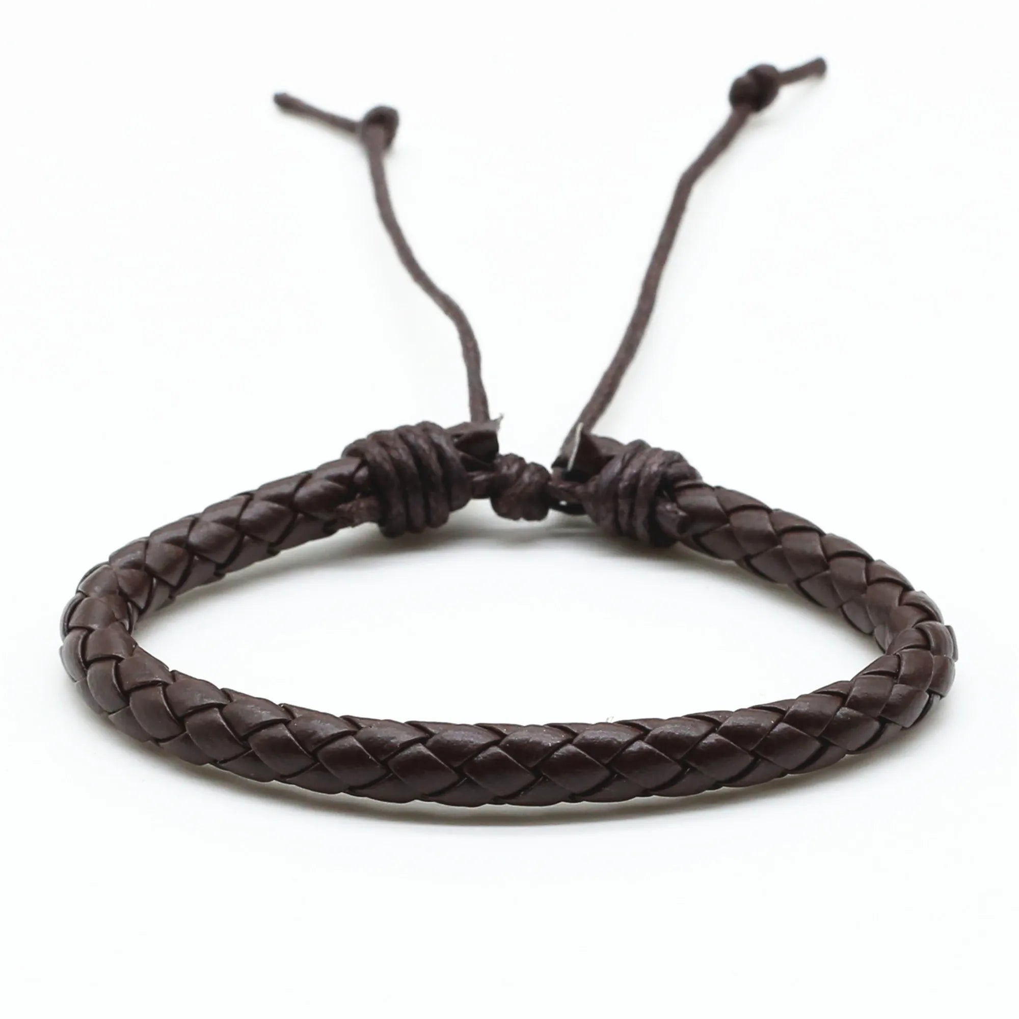 Brown  Braided Men Bracelets For Women Wristbands Bangle Male