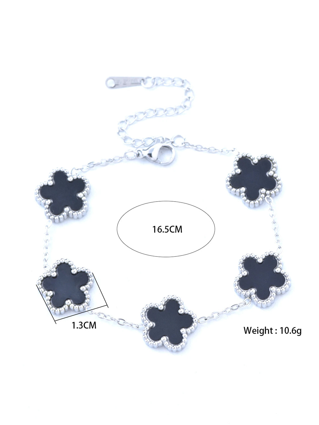 1 Piece Light Luxury Lucky Stainless Steel Five Flower Bracelet