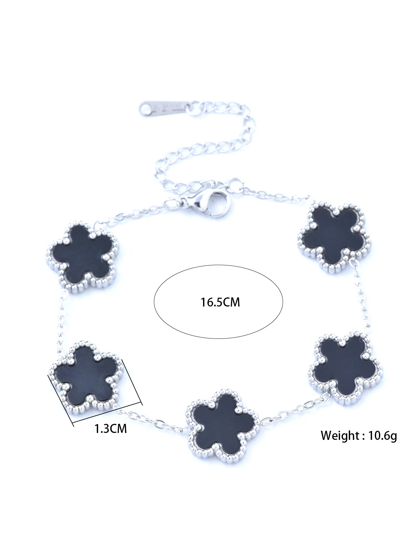 1 Piece Light Luxury Lucky Stainless Steel Five Flower Bracelet