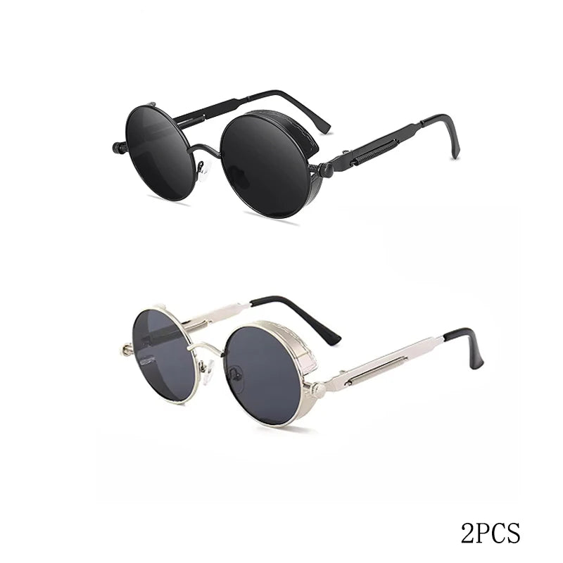 Classic  Sunglasses Men Women Brand Designer Vintage Round Metal Frame Sun Glasses High Quality UV400