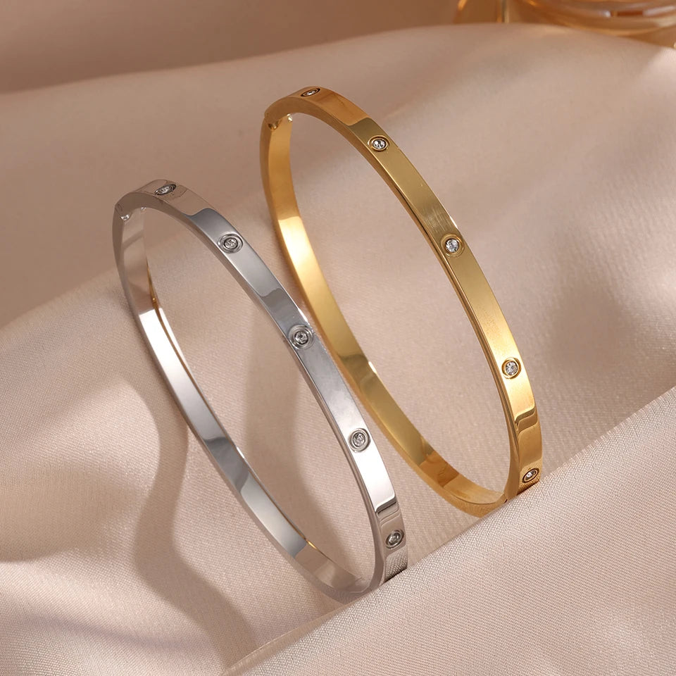 Sliver Gold Color Stainless Steel Bangle