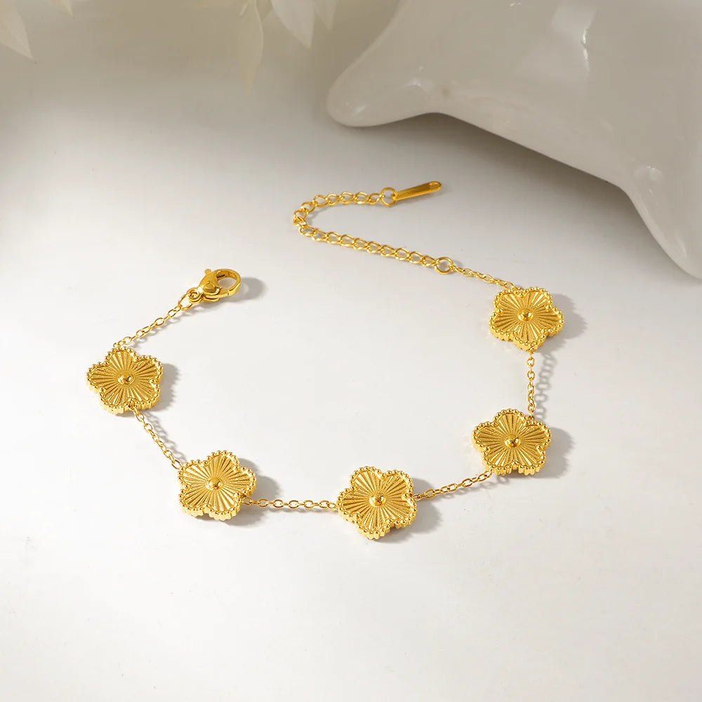 Fashion Flower Stainless Steel Bracelets For Women