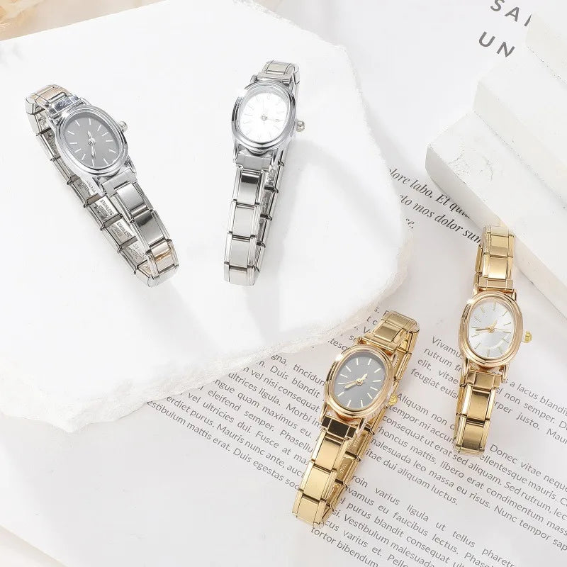 Men Women's Stainless Steel Round Simple Watch