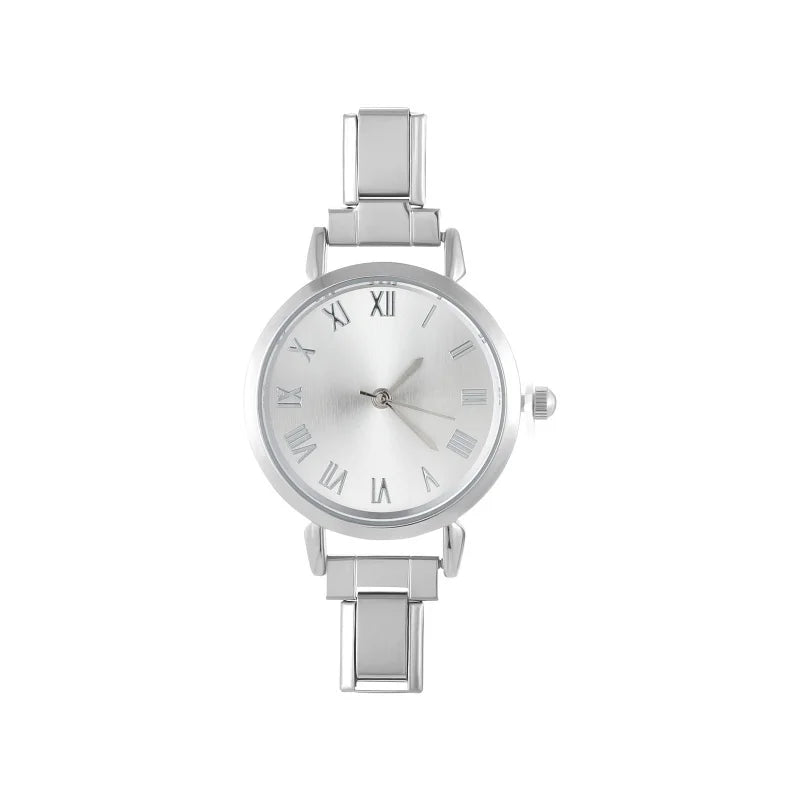 High Quality Men Women's Stainless Steel Round Simple Watch