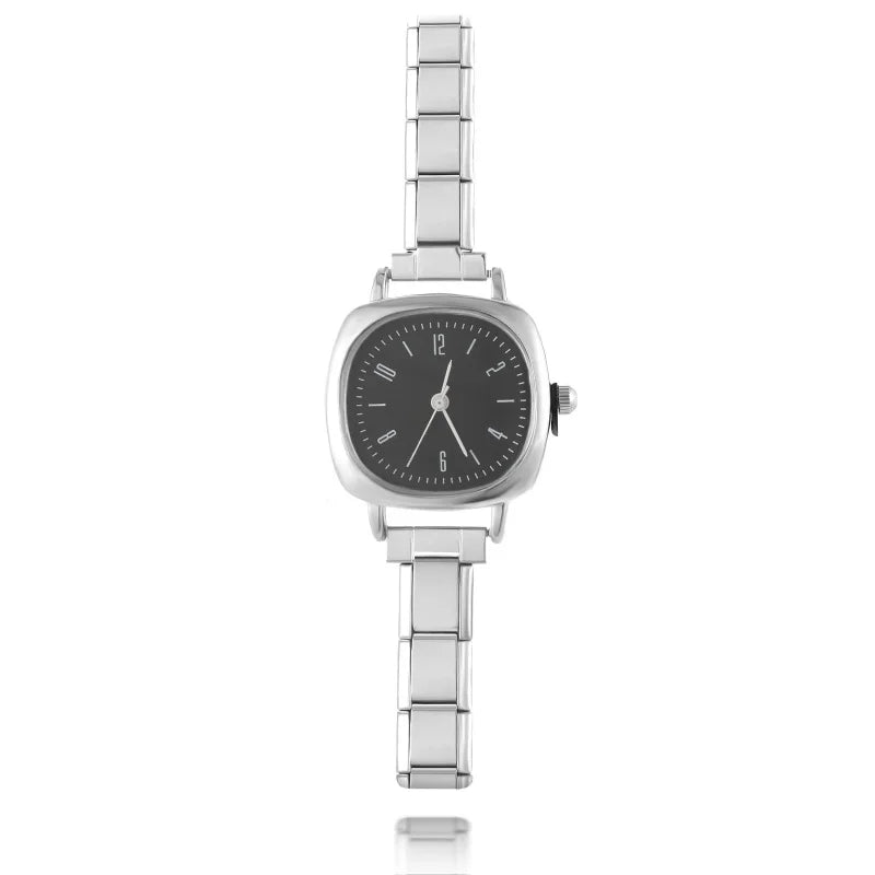 Men Women's Stainless Steel Round Simple Watch