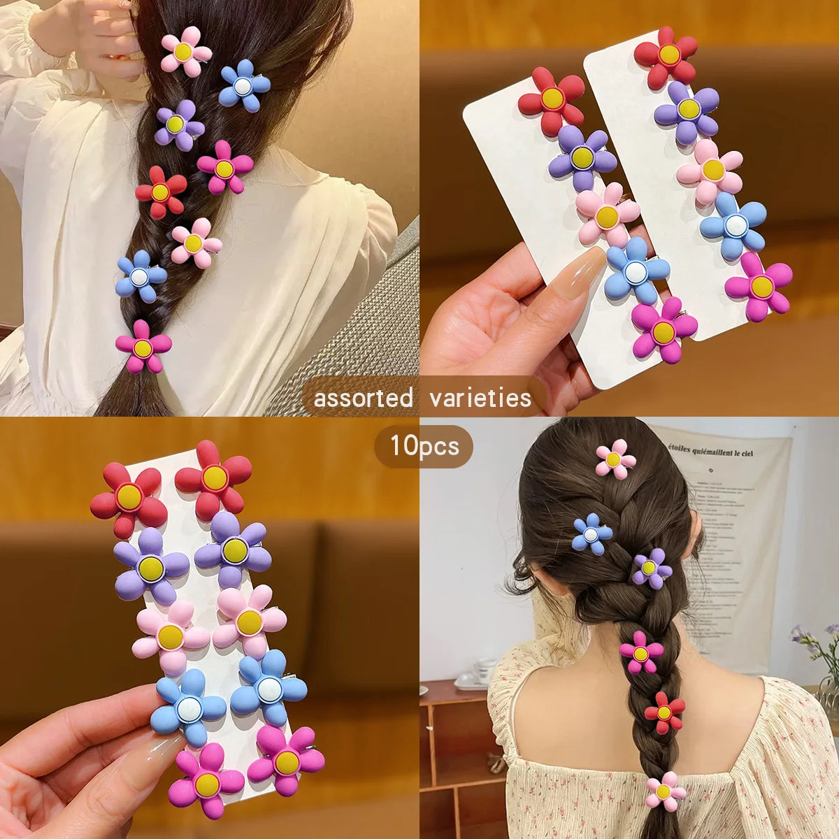 10 Sunflower Hair Clips Sweet