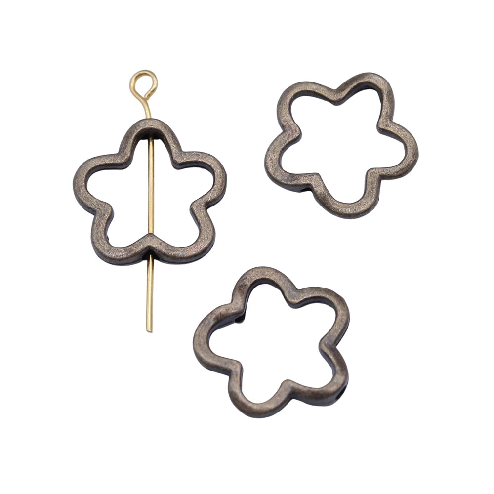20pcs 16x16mm Flower Charms Small Holes Flower Charm Bead Hollow Flower