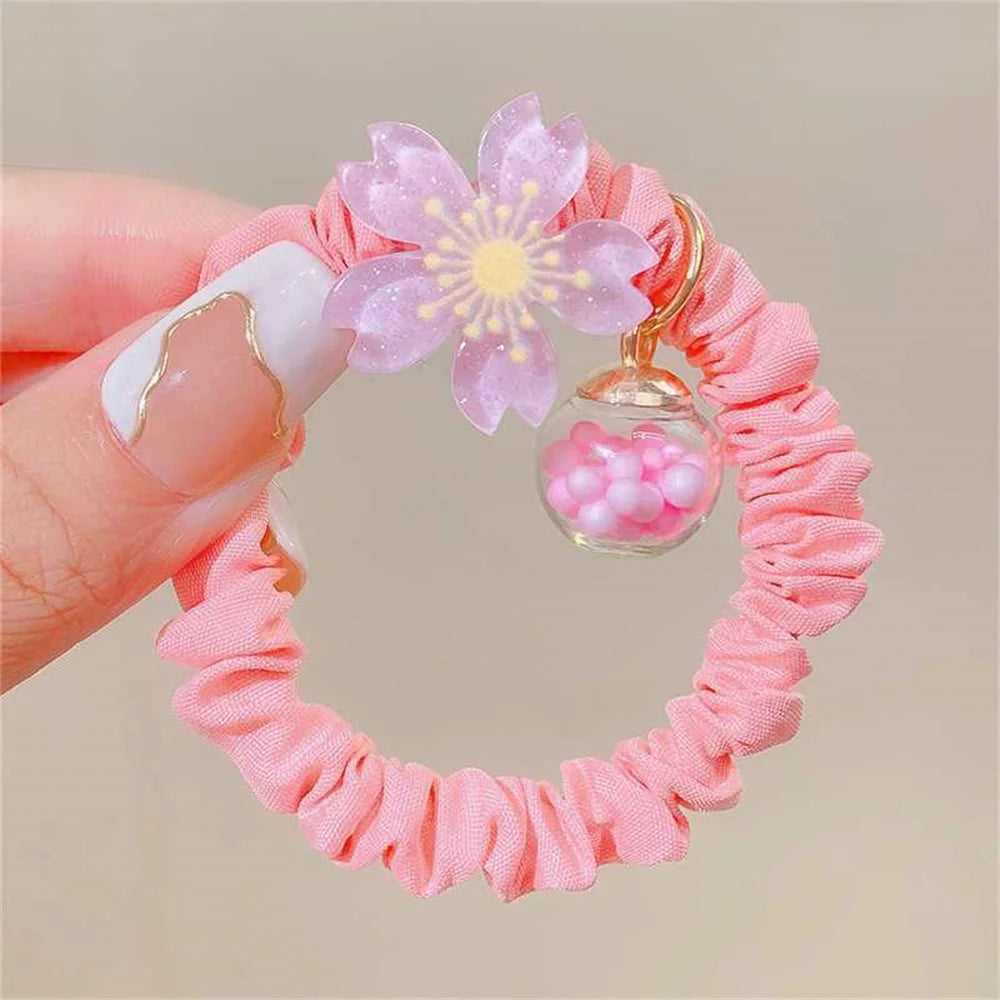 Cute Jelly Color Flower Hair Rope For Kids