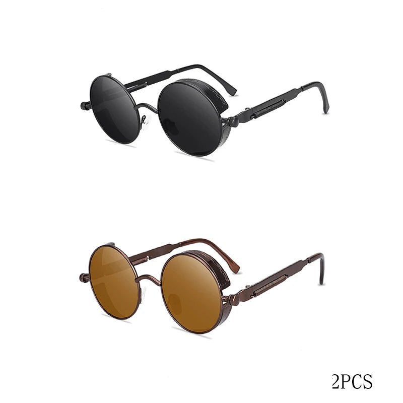 Classic  Sunglasses Men Women Brand Designer Vintage Round Metal Frame Sun Glasses High Quality UV400