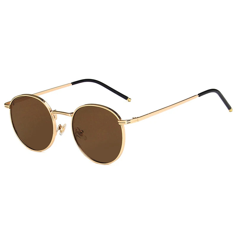 Retro Classic Round  Women Metal Frame Sunglasses