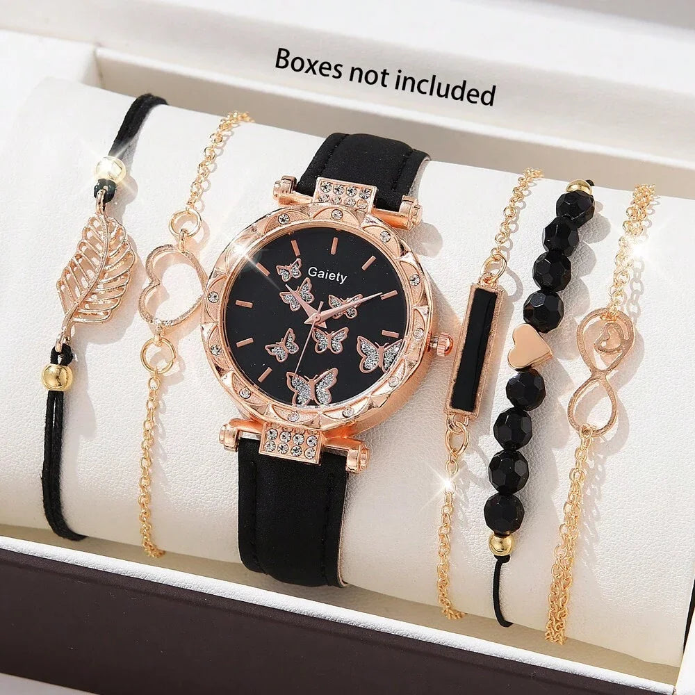 6PCS Set Watch For Women Luxury   Ladies