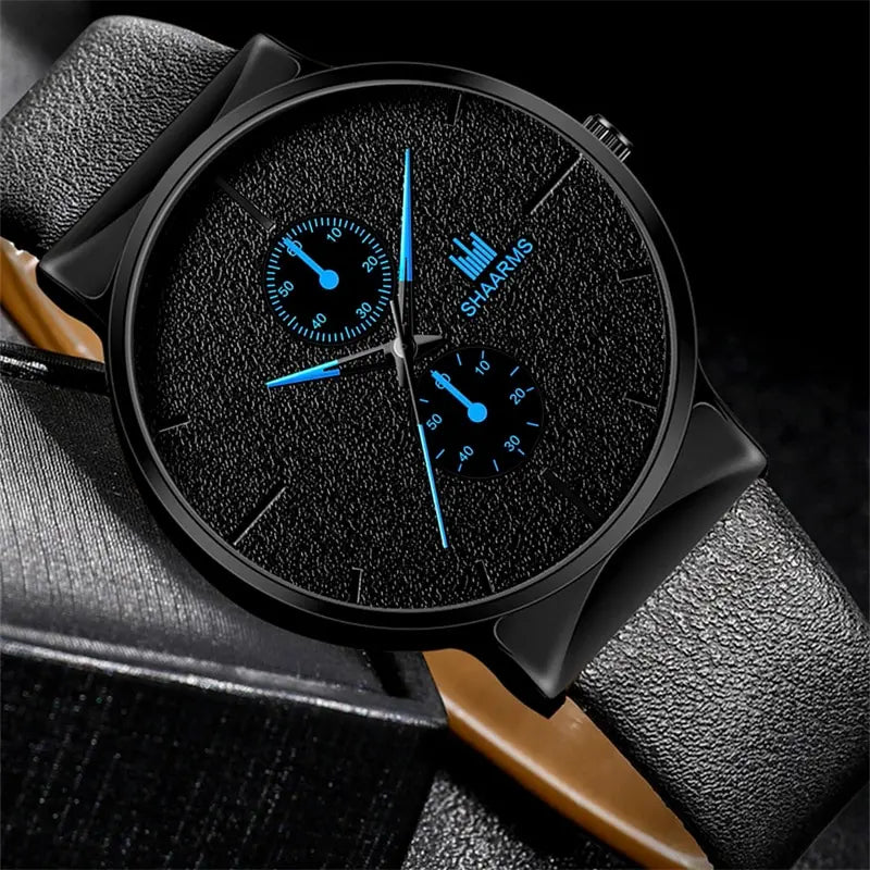 2pcs Set Fashion Mens Sports Watches Man Business Quartz Wristwatch Luxury Men