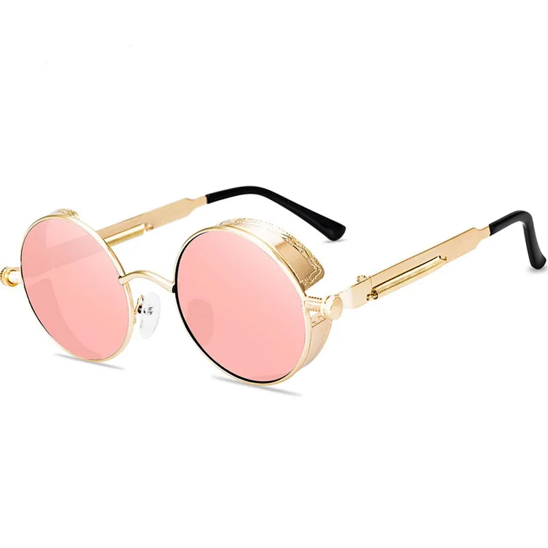 Classic  Sunglasses Men Women Brand Designer Vintage Round Metal Frame Sun Glasses High Quality UV400