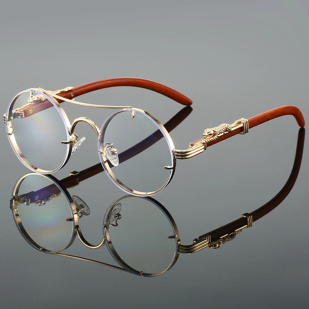 Vintage Round Sunglasses Fashion Double Multicolor