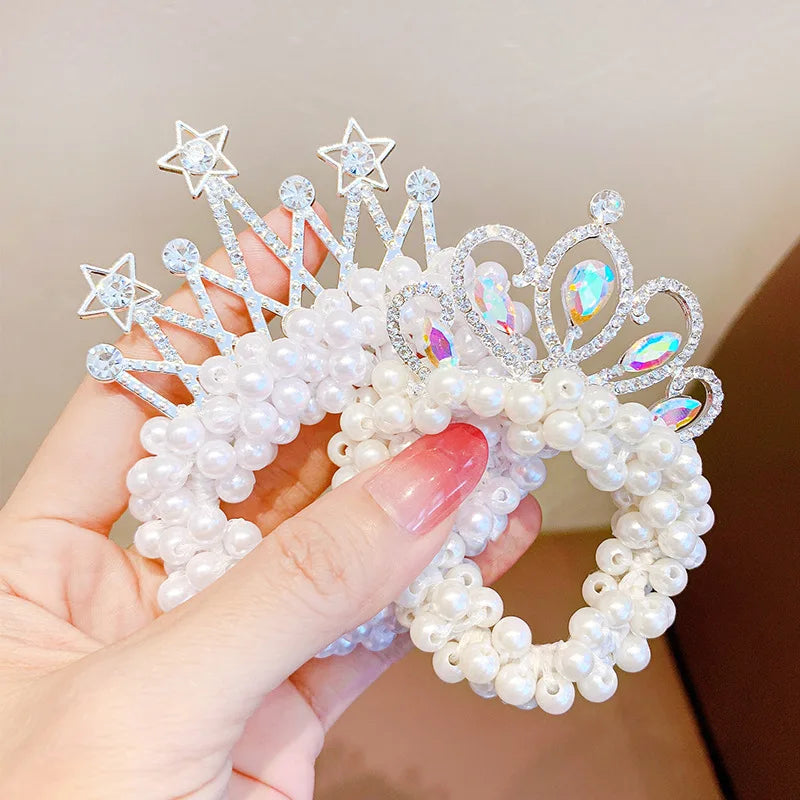2PC Fashion Pearl Crown Princess Hair Bands