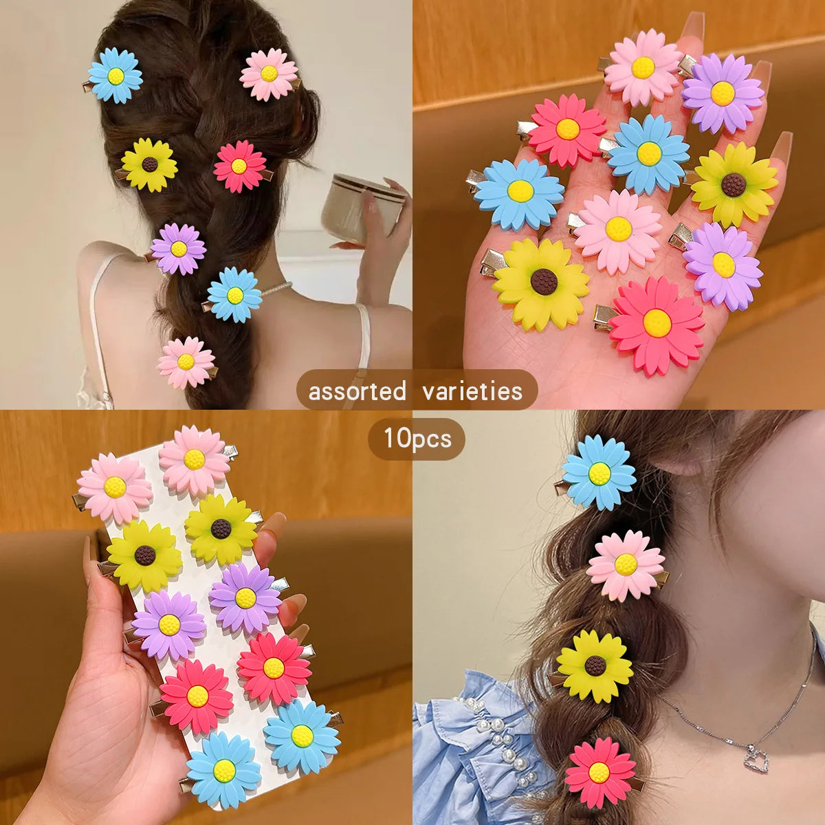 10 Sunflower Hair Clips Sweet