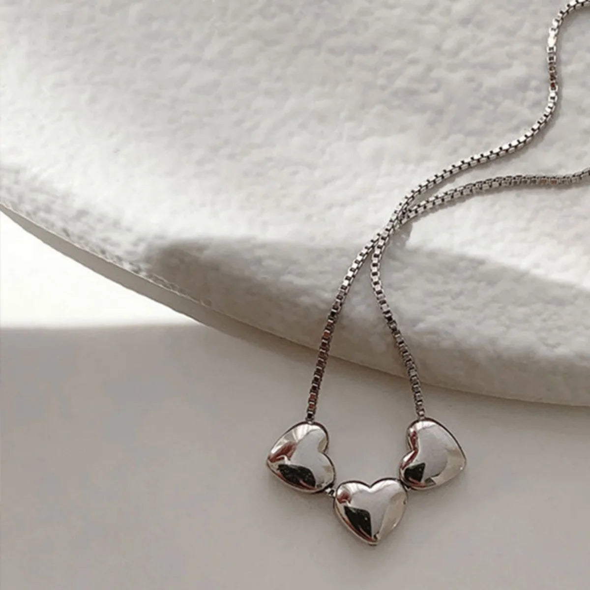 Minimalist Stainless Steel Love Heart Bracelets For Women Men Punk Vintage Silver Color Heart Adjutable Bangles Party Jewelry