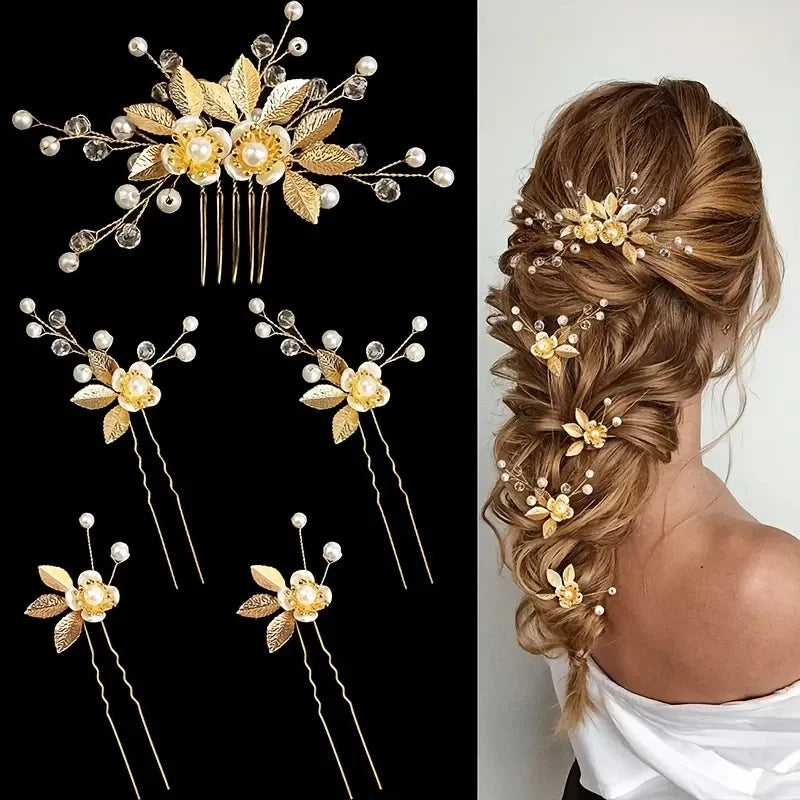 5 Pcs Crystal Luxury Hair Accessories