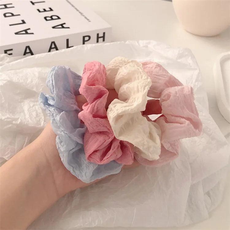 4-7pcs/set Candy Color Hair Scrunchies for Women
