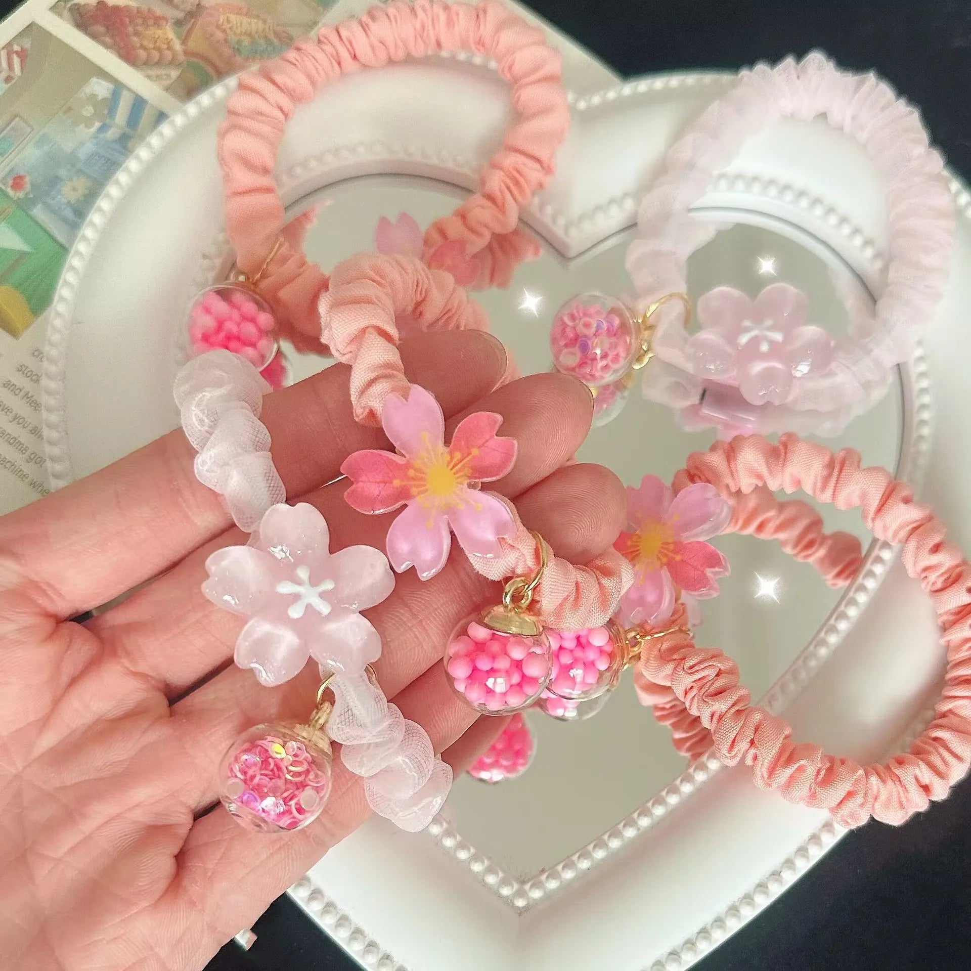 Cute Jelly Color Flower Hair Rope For Kids