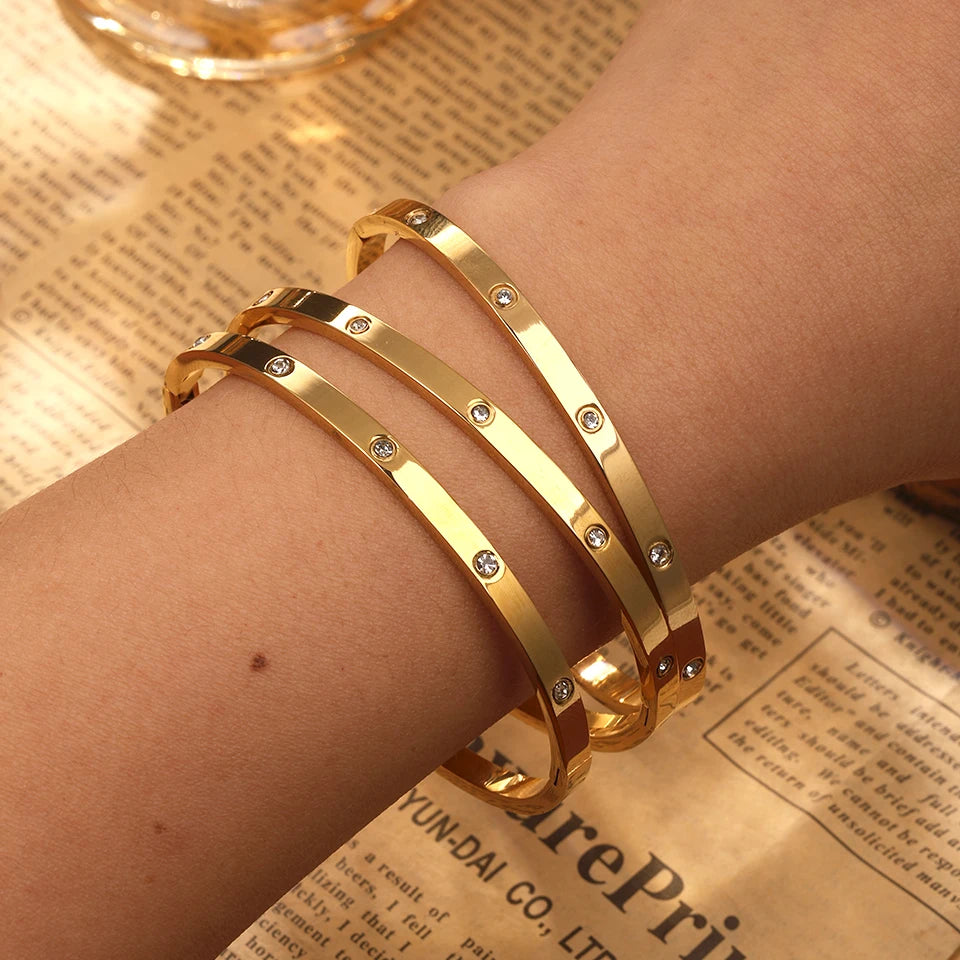 Sliver Gold Color Stainless Steel Bangle