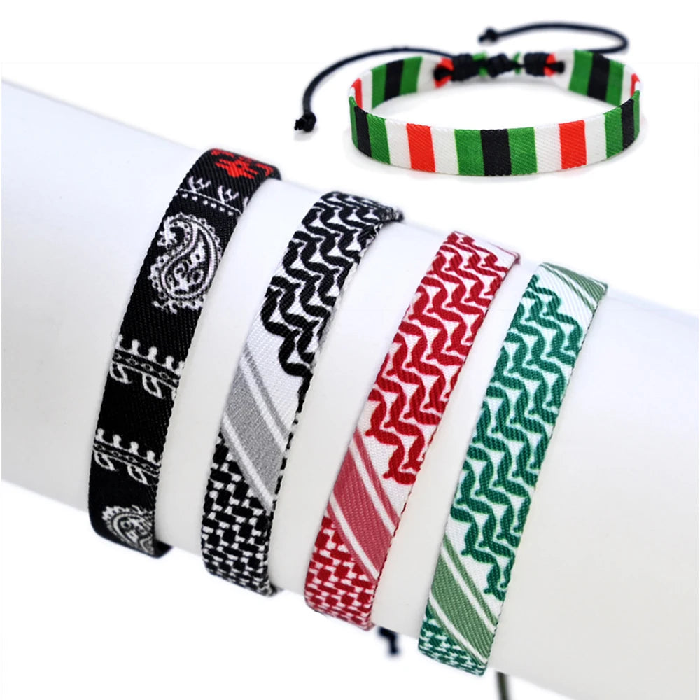 Multicolor Weave Bracelets Traditional Patterns Arabic Scarf Style Bracelet