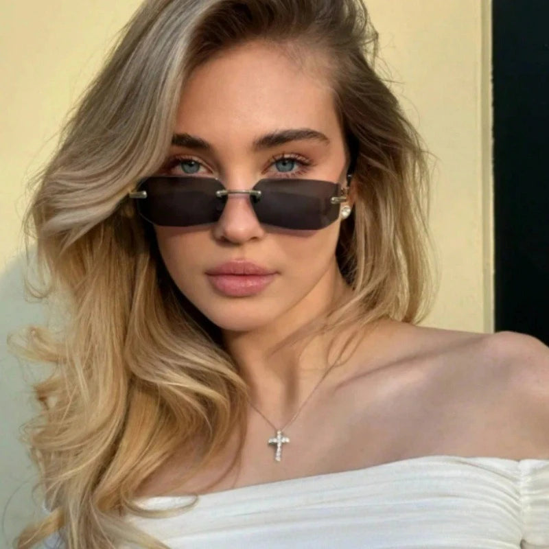 Sunglasses Rectangle Fashion Popular Women Men