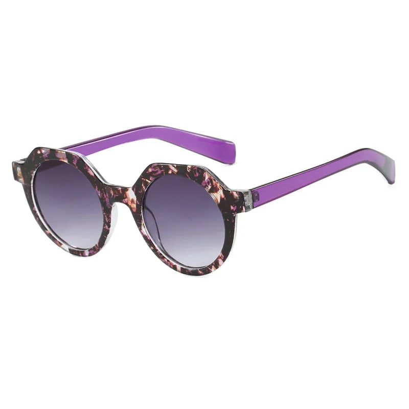 Ins Popular Fashion Round Women Punk Sunglasses  Men Trending Sun Glasses Gradient Shades UV400