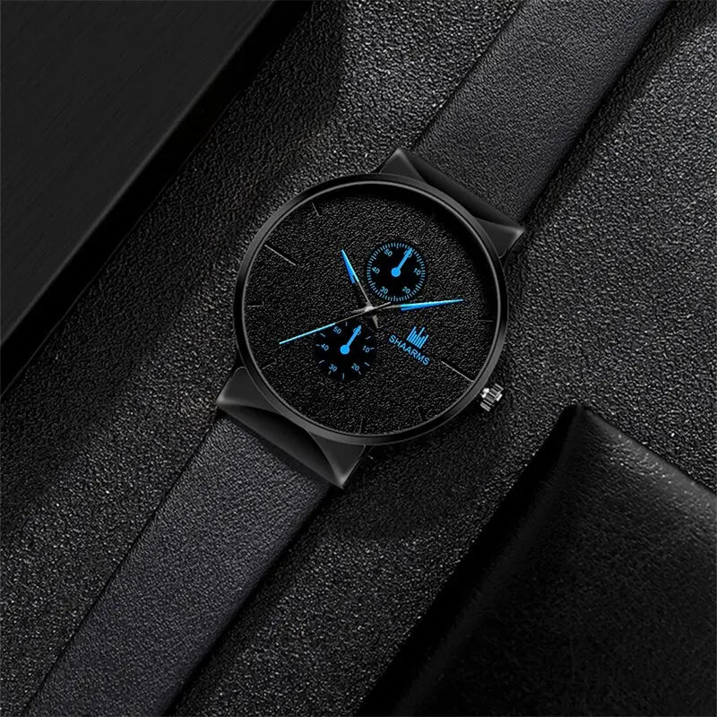 2pcs Set Fashion Mens Sports Watches Man Business Quartz Wristwatch Luxury Men