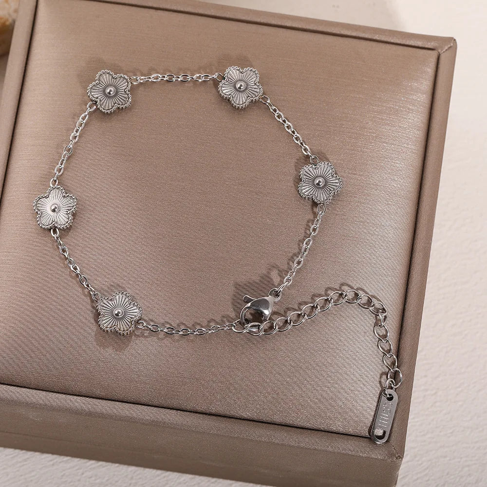 Fashion Flower Stainless Steel Bracelets For Women