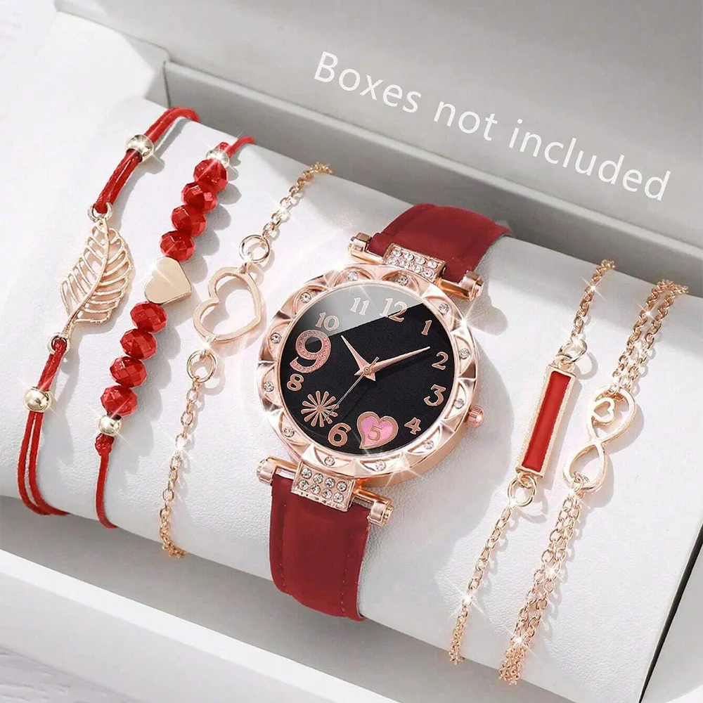 6PCS Set Watch For Women Luxury   Ladies