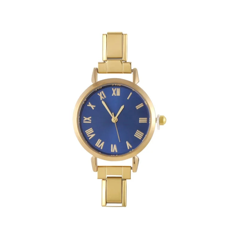 Men Women's Stainless Steel Round Simple Watch